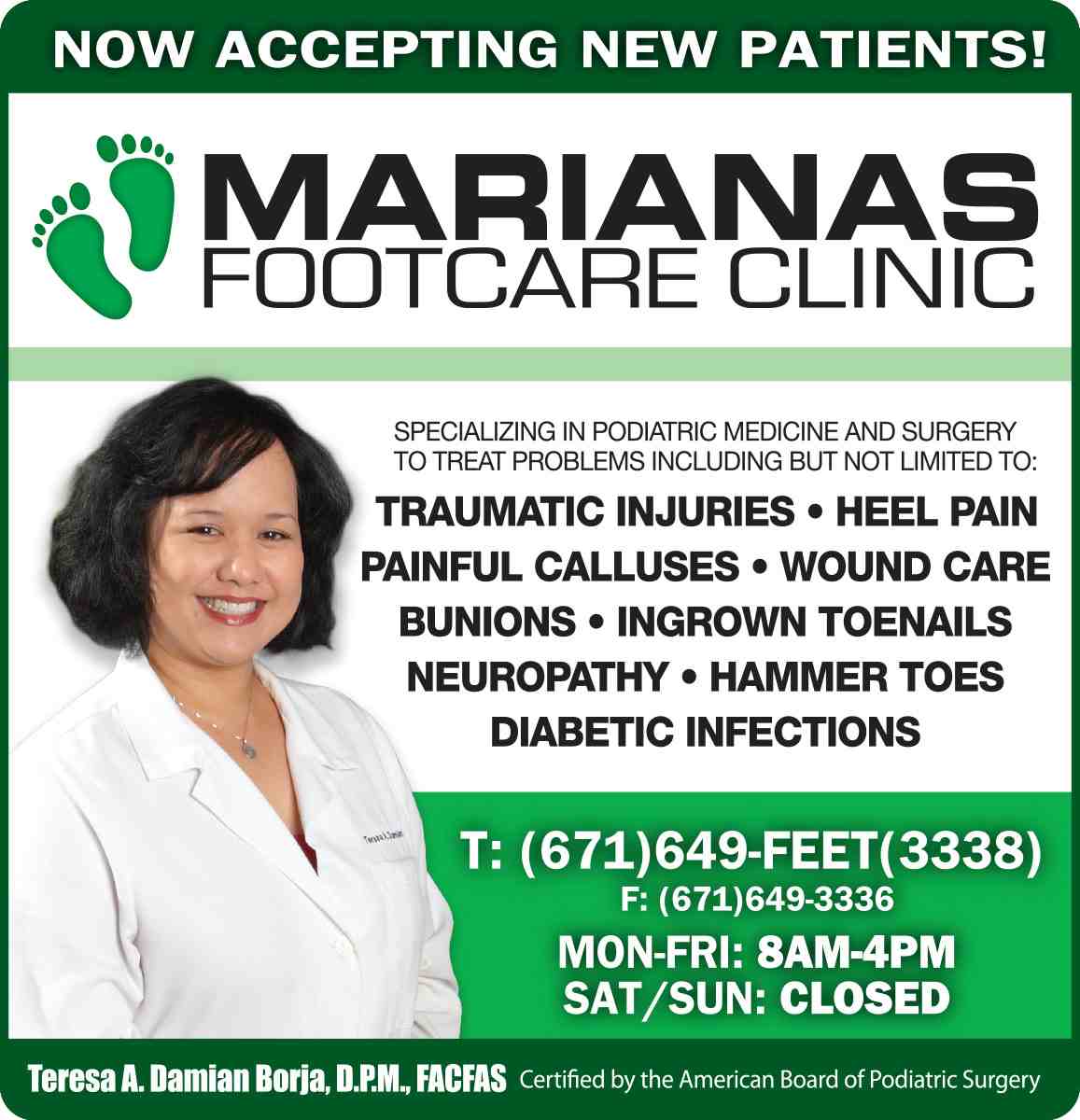 New Patients in Tamuning, Guam Marianas Footcare Clinic